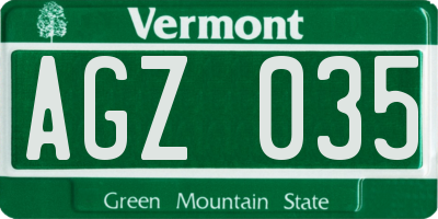 VT license plate AGZ035