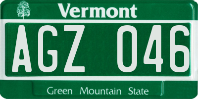 VT license plate AGZ046