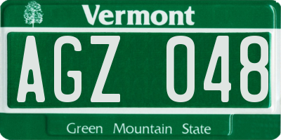 VT license plate AGZ048