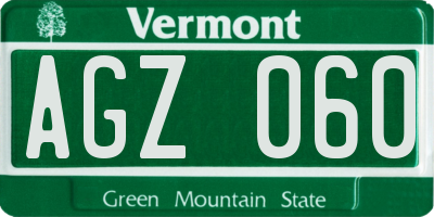 VT license plate AGZ060