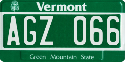 VT license plate AGZ066