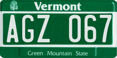 VT license plate AGZ067
