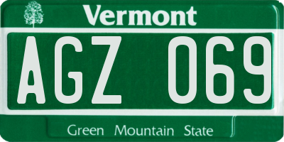VT license plate AGZ069