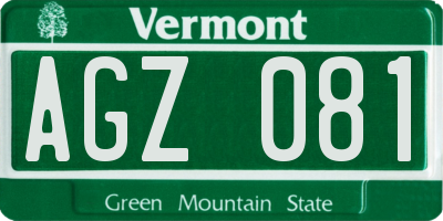 VT license plate AGZ081