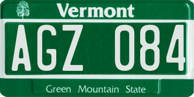 VT license plate AGZ084