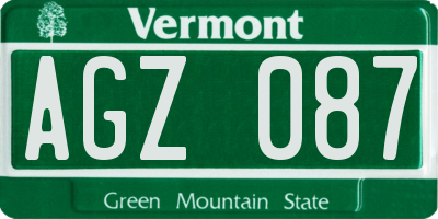 VT license plate AGZ087