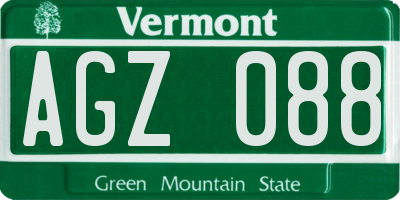 VT license plate AGZ088