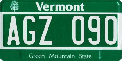 VT license plate AGZ090
