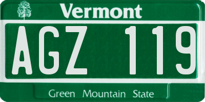 VT license plate AGZ119