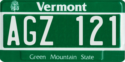VT license plate AGZ121