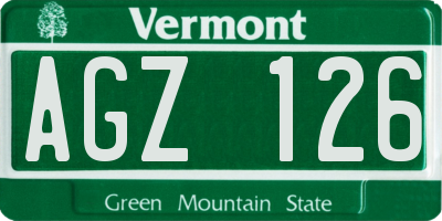 VT license plate AGZ126