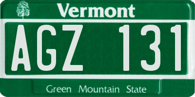 VT license plate AGZ131