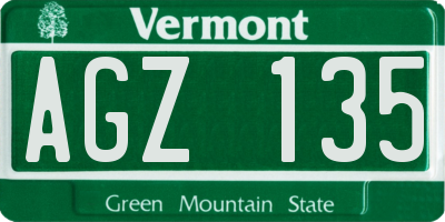 VT license plate AGZ135
