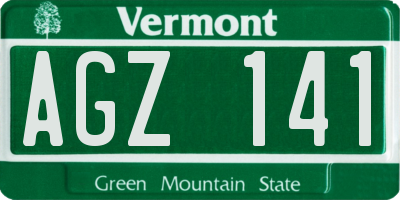VT license plate AGZ141