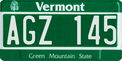 VT license plate AGZ145