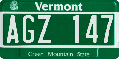 VT license plate AGZ147