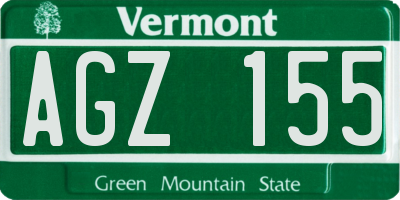VT license plate AGZ155
