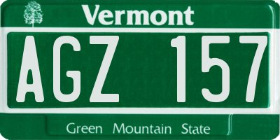 VT license plate AGZ157