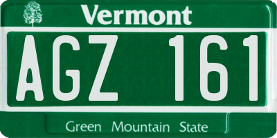 VT license plate AGZ161