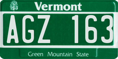 VT license plate AGZ163