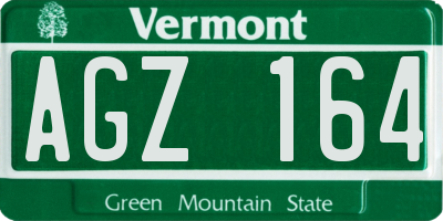 VT license plate AGZ164