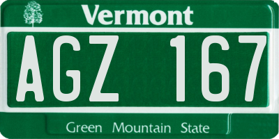 VT license plate AGZ167