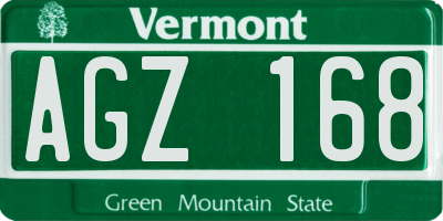 VT license plate AGZ168