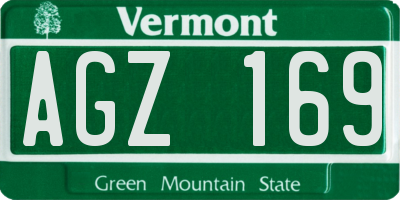 VT license plate AGZ169