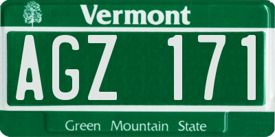 VT license plate AGZ171