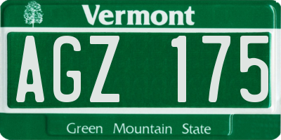 VT license plate AGZ175