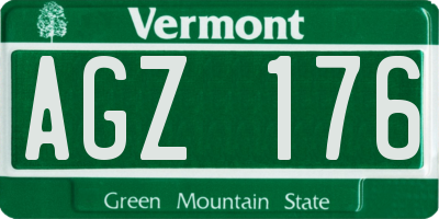 VT license plate AGZ176