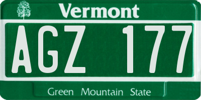 VT license plate AGZ177