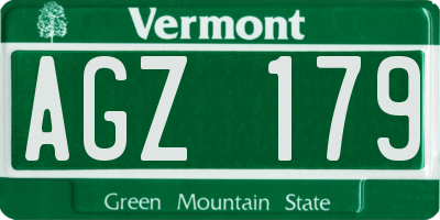 VT license plate AGZ179