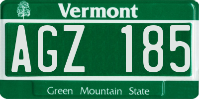 VT license plate AGZ185