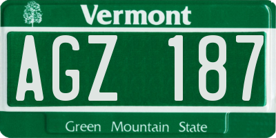 VT license plate AGZ187