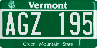VT license plate AGZ195