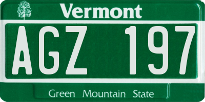 VT license plate AGZ197