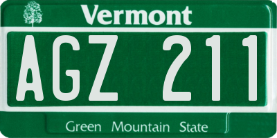 VT license plate AGZ211