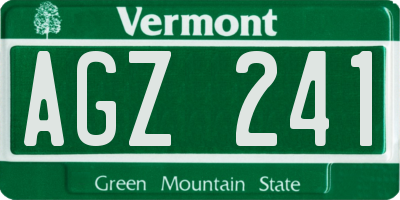 VT license plate AGZ241