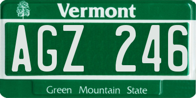 VT license plate AGZ246