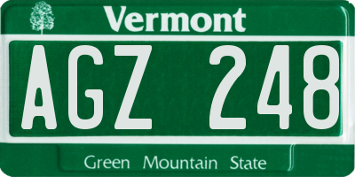 VT license plate AGZ248