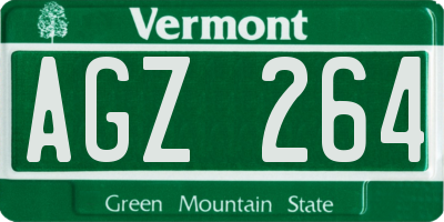 VT license plate AGZ264