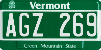 VT license plate AGZ269