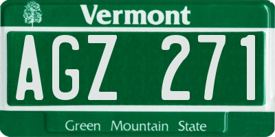 VT license plate AGZ271