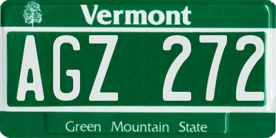 VT license plate AGZ272