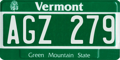 VT license plate AGZ279