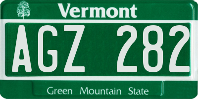 VT license plate AGZ282