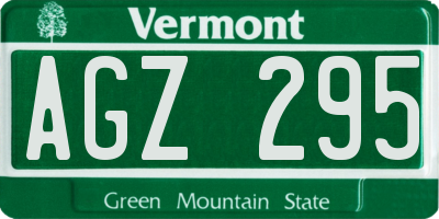 VT license plate AGZ295