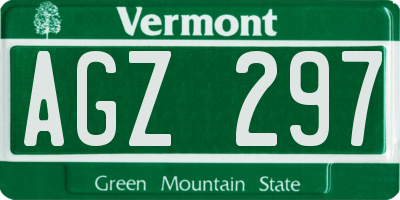 VT license plate AGZ297