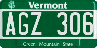 VT license plate AGZ306